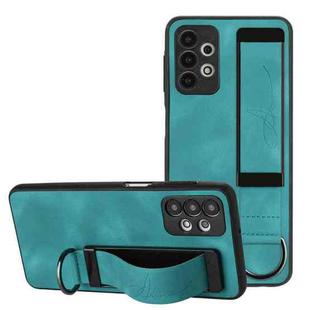 For Samsung Galaxy A32 5G Wristband Holder Leather Back Phone Case(Green)