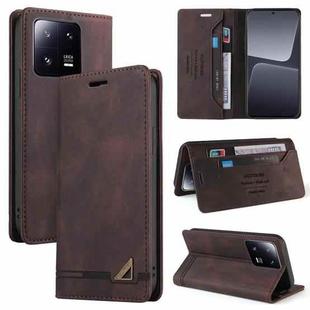 For Xiaomi 13 Pro Skin Feel Anti-theft Brush Horizontal Flip Leather Case with Holder(Brown)