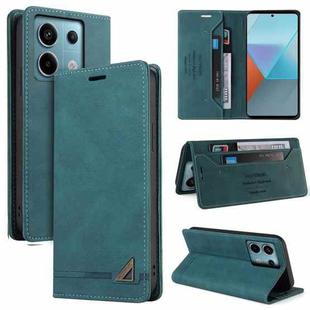 For Xiaomi Redmi Note 13 Pro 5G Skin Feel Anti-theft Brush Horizontal Flip Leather Case with Holder(Blue)