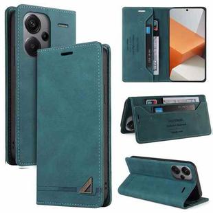 For Xiaomi Redmi Note 13 Pro+ Skin Feel Anti-theft Brush Horizontal Flip Leather Case with Holder(Blue)