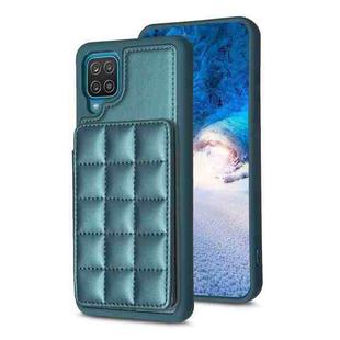 For Samsung Galaxy A12 Grid Card Slot Holder Phone Case(Green)