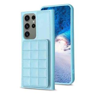 For Samsung Galaxy S23 Ultra 5G Grid Card Slot Holder Phone Case(Blue)