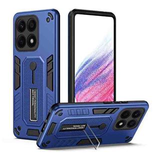 For Honor X8a 2023 Variety Brave Armor Finger Loop Holder Phone Case(Blue)