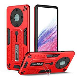 For Honor X9a / X40 / Magic5 Lite Variety Brave Armor Finger Loop Holder Phone Case(Red)