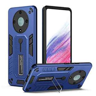 For Honor X9a / X40 / Magic5 Lite Variety Brave Armor Finger Loop Holder Phone Case(Blue)