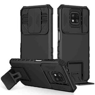 For Motorola Moto G Power 2021 Stereoscopic Holder Sliding Camshield Phone Case(Black)