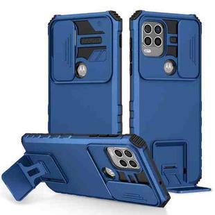 For Motorola Moto G Stylus 5G Stereoscopic Holder Sliding Camshield Phone Case(Blue)