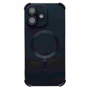 For iPhone 12 Four-corner Shockproof Skin Feel MagSafe Magnetic Phone Case(Black)