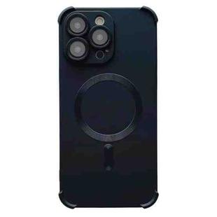 For iPhone 12 Pro Four-corner Shockproof Skin Feel MagSafe Magnetic Phone Case(Black)