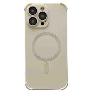 For iPhone 12 Pro Max Four-corner Shockproof Skin Feel MagSafe Magnetic Phone Case(White)