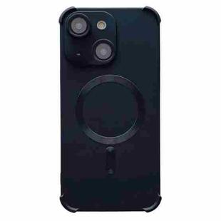 For iPhone 13 Four-corner Shockproof Skin Feel MagSafe Magnetic Phone Case(Black)