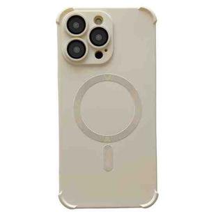 For iPhone 13 Pro Max Four-corner Shockproof Skin Feel MagSafe Magnetic Phone Case(White)