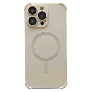 For iPhone 13 Pro Max Four Corner Shockproof Skin Feel MagSafe Magnetic Phone Case(White)