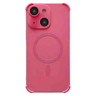 For iPhone 14 Four Corner Shockproof Skin Feel MagSafe Magnetic Phone Case(Pink)