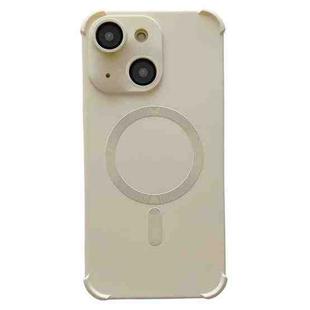 For iPhone 14 Four Corner Shockproof Skin Feel MagSafe Magnetic Phone Case(White)