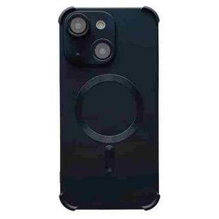 For iPhone 14 Plus Four-corner Shockproof Skin Feel MagSafe Magnetic Phone Case(Black)