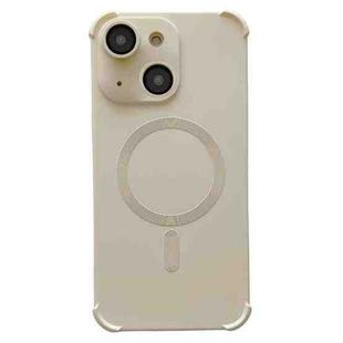 For iPhone 15 Plus Four-corner Shockproof Skin Feel MagSafe Magnetic Phone Case(White)