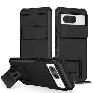 For Google Pixel 8 Stereoscopic Holder Sliding Camshield Phone Case(Black)