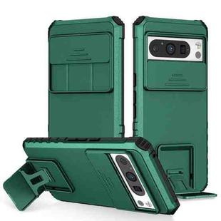 For Google Pixel 8 Pro Stereoscopic Holder Sliding Camshield Phone Case(Green)