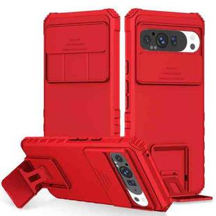 For Google Pixel 9 Pro XL Stereoscopic Holder Sliding Camshield Phone Case(Red)