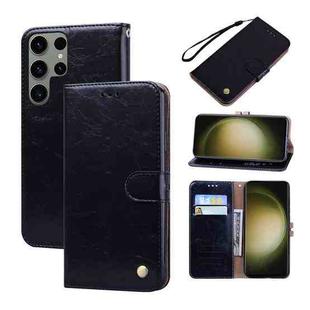 For Samsung Galaxy S23 Ultra 5G Oil Wax Texture Leather Phone Case(Black)