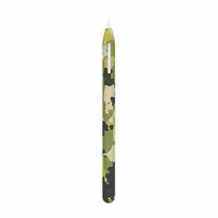 For Apple Pencil 2 LOVE MEI Camouflage Silicone Protective Pen Case(Green)