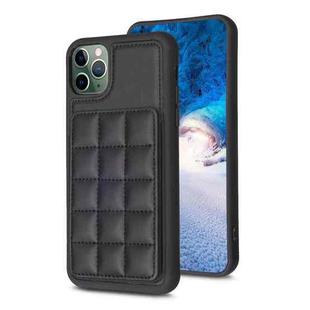 For iPhone 11 Pro Max Grid Card Slot Holder Phone Case(Black)