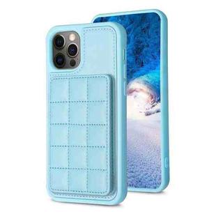 For iPhone 12 / 12 Pro Grid Card Slot Holder Phone Case(Blue)