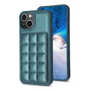 For iPhone 14 / 13 Grid Card Slot Holder Phone Case(Green)