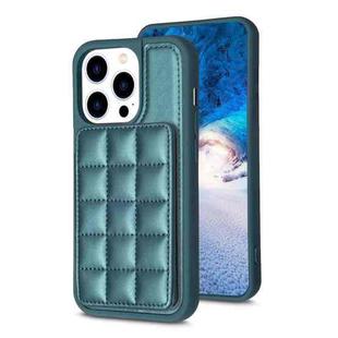 For iPhone 13 Pro Max Grid Card Slot Holder Phone Case(Green)