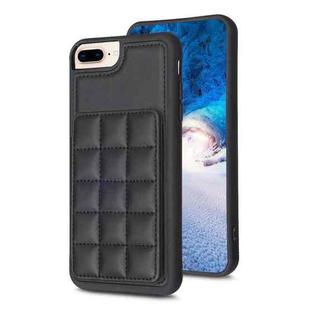 For iPhone 8 Plus / 7 Plus Grid Card Slot Holder Phone Case(Black)