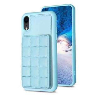 For iPhone XR Grid Card Slot Holder Phone Case(Blue)