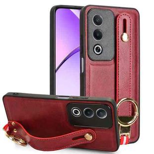 For OPPO K12x 5G / A3 Pro Global Wristband Leather Back Phone Case(Red)