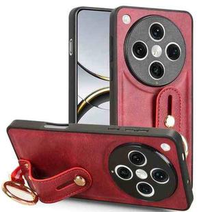 For OPPO Find X8 Pro Wristband Leather Back Phone Case(Red)