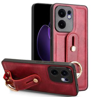 For OPPO Reno13 F 5G Wristband Leather Back Phone Case(Red)
