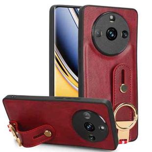 For Realme 11 Pro / 11 Pro+ Wristband Leather Back Phone Case(Red)