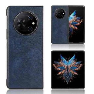 For Tecno Phantom V Fold Litchi Texture Back Cover Phone Case(Blue)