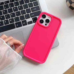 For iPhone 14 Pro Shockproof Frame Frosted TPU Phone Case(Rose Red)