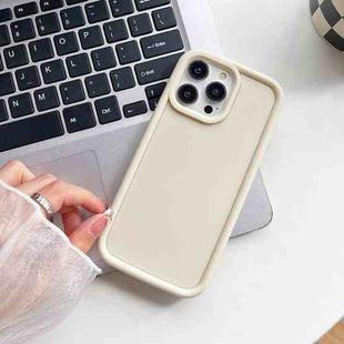 For iPhone 14 Pro Max Shockproof Frame Frosted TPU Phone Case(Beige)