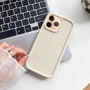 For iPhone 11 Pro Shockproof Frame Frosted TPU Phone Case(Beige)