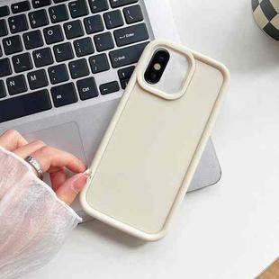 For iPhone X / XS Shockproof Frame Frosted TPU Phone Case(Beige)