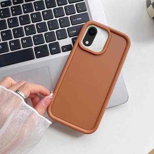 For iPhone XR Shockproof Frame Frosted TPU Phone Case(Brown)