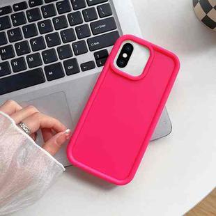 For iPhone XS Max Shockproof Frame Frosted TPU Phone Case(Rose Red)