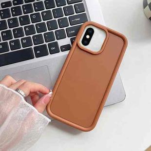 For iPhone XS Max Shockproof Frame Frosted TPU Phone Case(Brown)