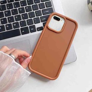 For iPhone 8 Plus / 7 Plus Shockproof Frame Frosted TPU Phone Case(Brown)