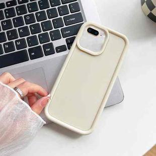 For iPhone 8 Plus / 7 Plus Shockproof Frame Frosted TPU Phone Case(Beige)