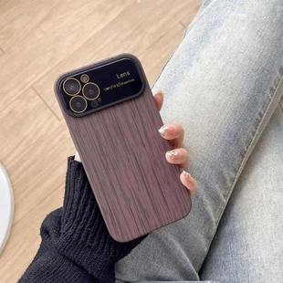 For iPhone 14 Pro Max Wood Grain TPU Phone Case with Lens Film(Grey)