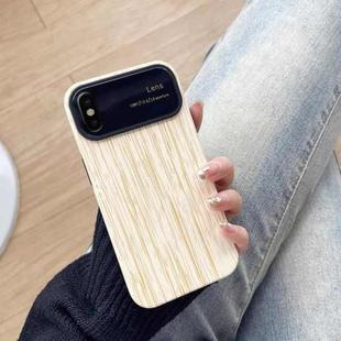 For iPhone X / XS Wood Grain TPU Phone Case with Lens Film(Beige)