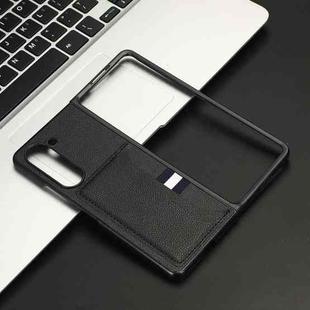 For Samsung Galaxy Z Fold5 Litchi Texture Card Slots Back Cover Phone Case(Black)