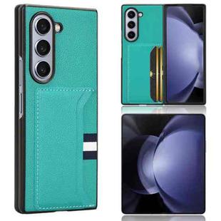 For Samsung Galaxy Z Fold6 Litchi Texture Card Slots Back Cover Phone Case(Green)